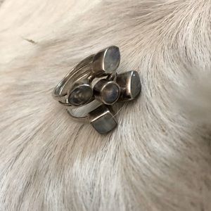 Handmade silver moonstone rings  set of 3 unworn